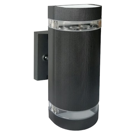 2-Light Black Up Down Aluminum Steel Cylinder LED Outdoor Wall Sconce CCT 3000K 4000K 5000K